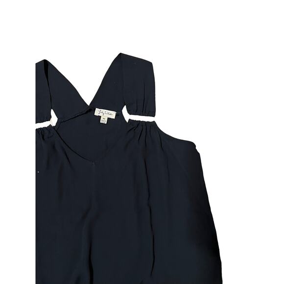 Lily white women halter neck blouse sleeveless sz xs black top sleeveless - Picture 14 of 16